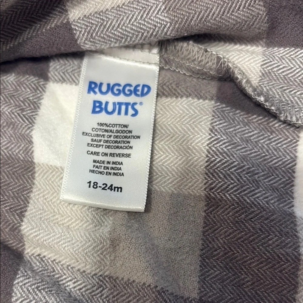 Gray and white Button Down Plaid Shirt